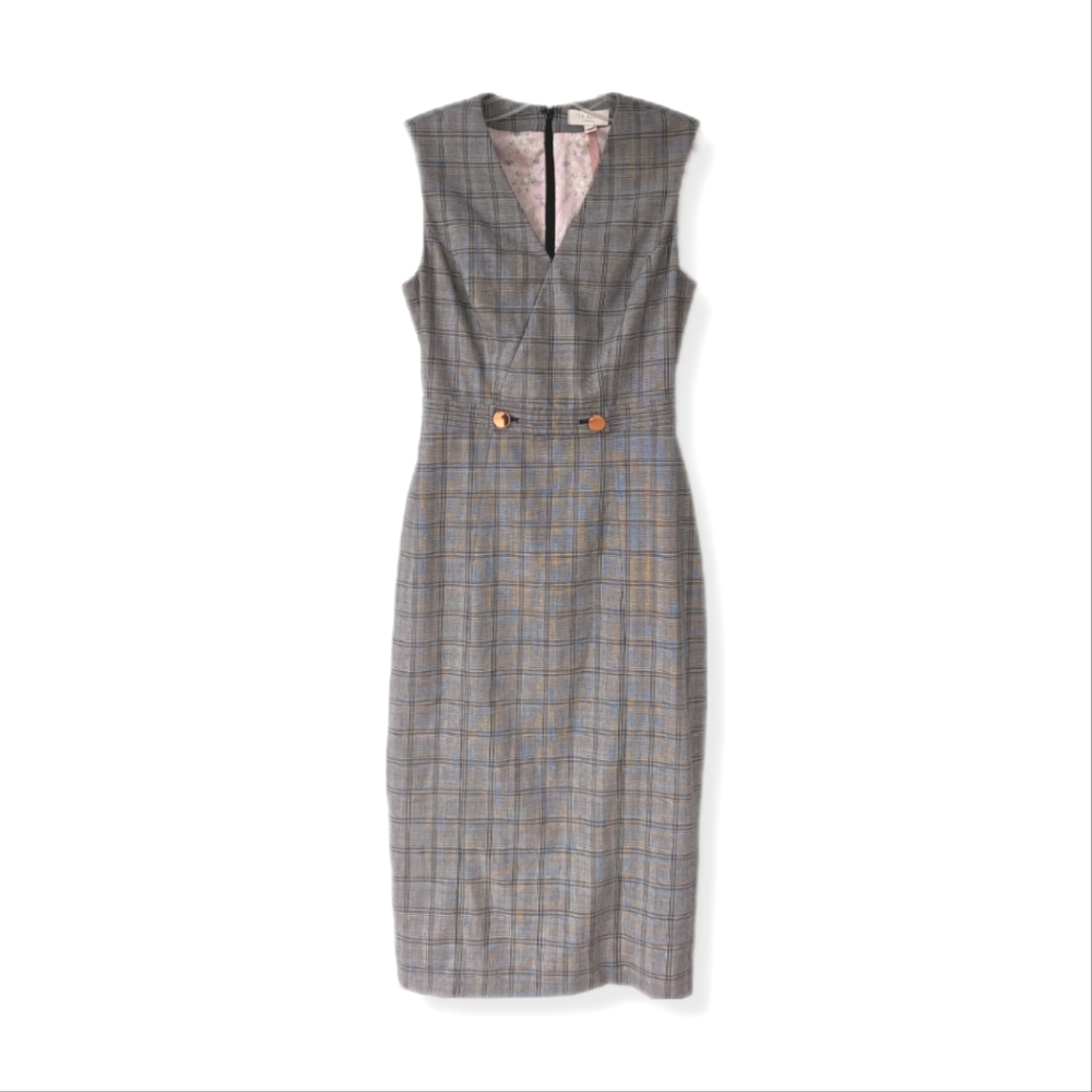 Ted Baker London RISTAD Sleeveless Plaid Sheath Dress
